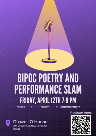 Event flyer for BIPOC Poetry and Performance Slam